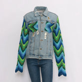 Reworked Denim Jacket With Tapestry Patches - Wholesale