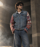 Upcycled Denim Jackets With Tapestry Sleeves – Wholesale
